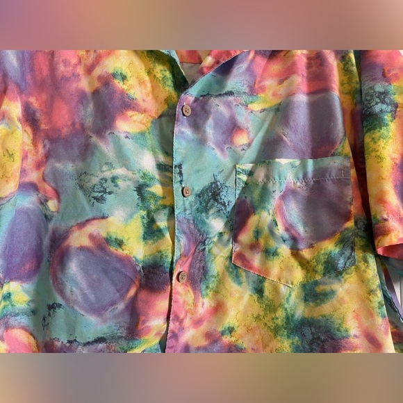 Surf & Swim Co. Button Up Collared Shirt, Size L, Multicolored, Short Sleeves - Picture 2 of 8